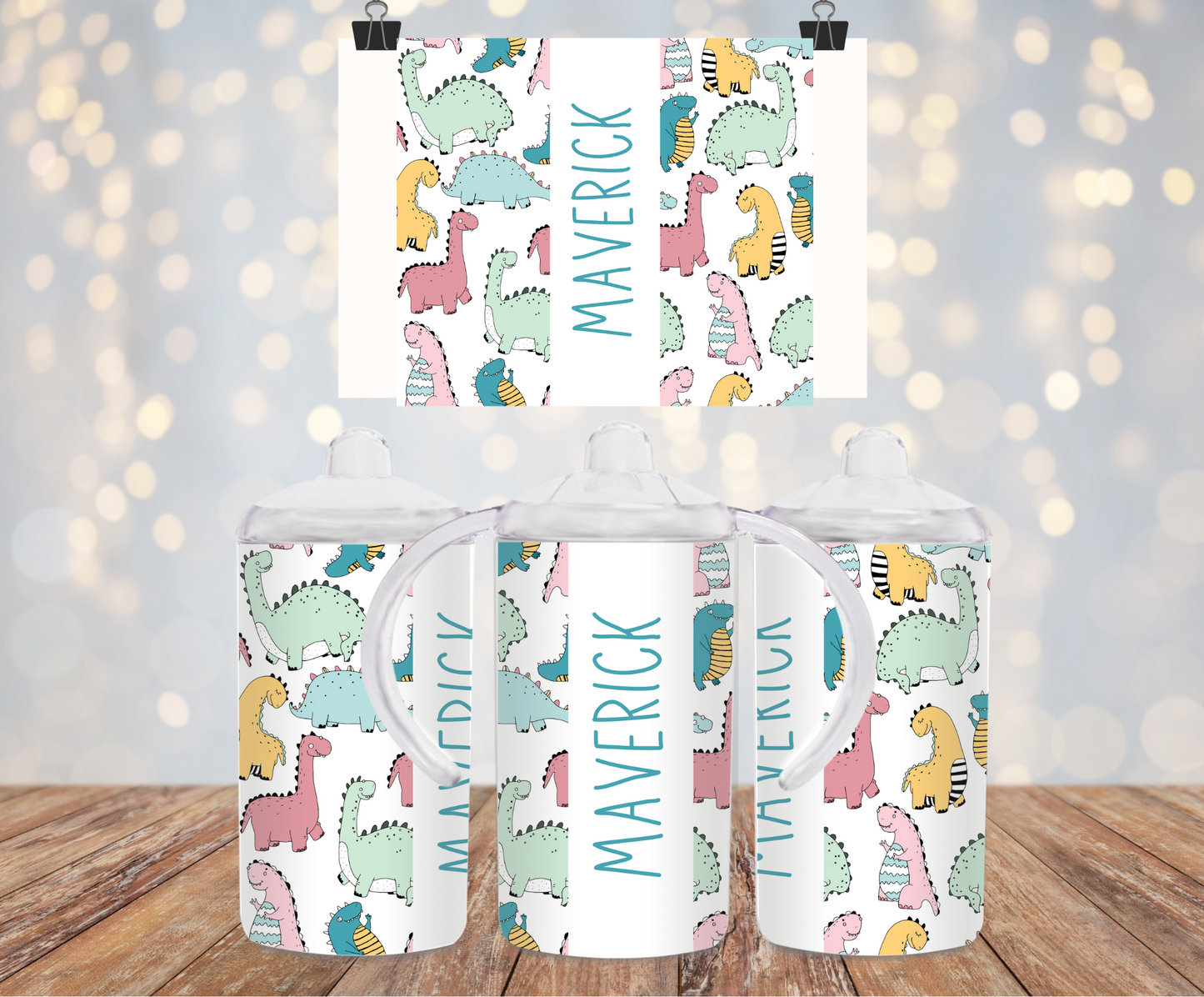 Custom Name Dino Sippy Cup