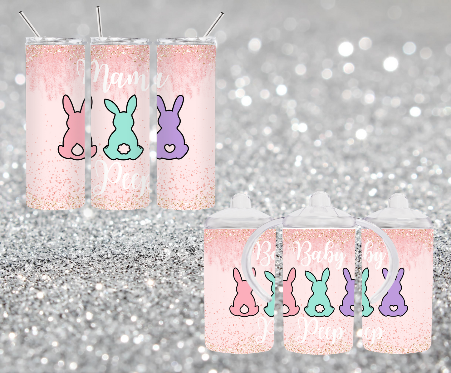 Mama / Baby Peep Sippy Cup/Tumbler Bundle