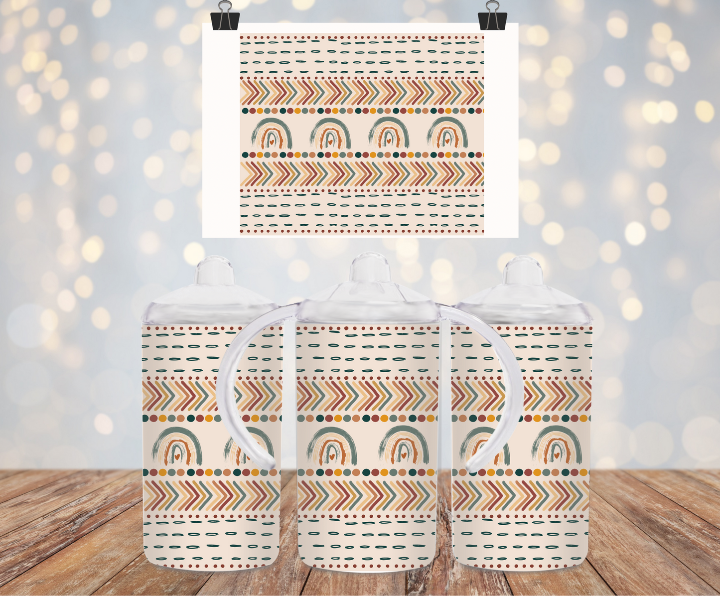 Boho / Neutral / Rainbow Sippy Cup