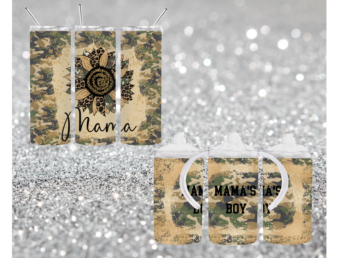Mama / Mama's Girl / Mama's Boy Camo Sippy Set