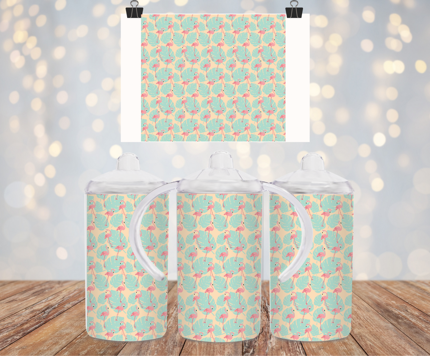 Flamingo Pattern Sippy Cup