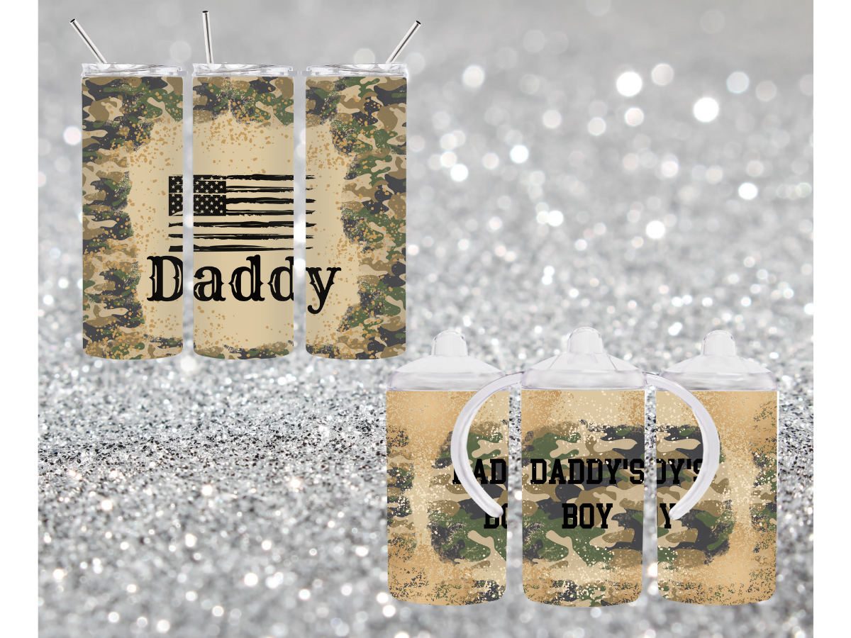 Daddy's / Daddy's Girl / Daddy's Boy Camo Sippy Set