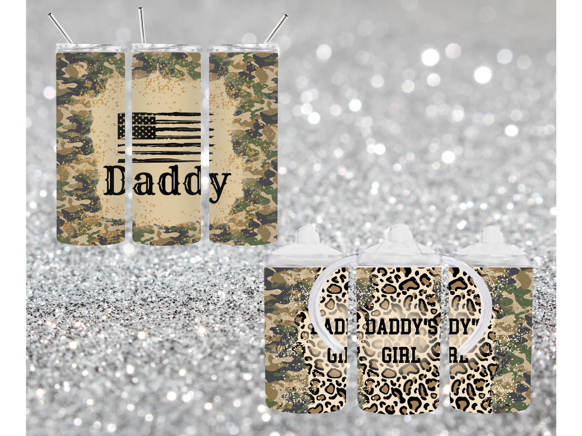 Daddy's / Daddy's Girl / Daddy's Boy Camo Sippy Set
