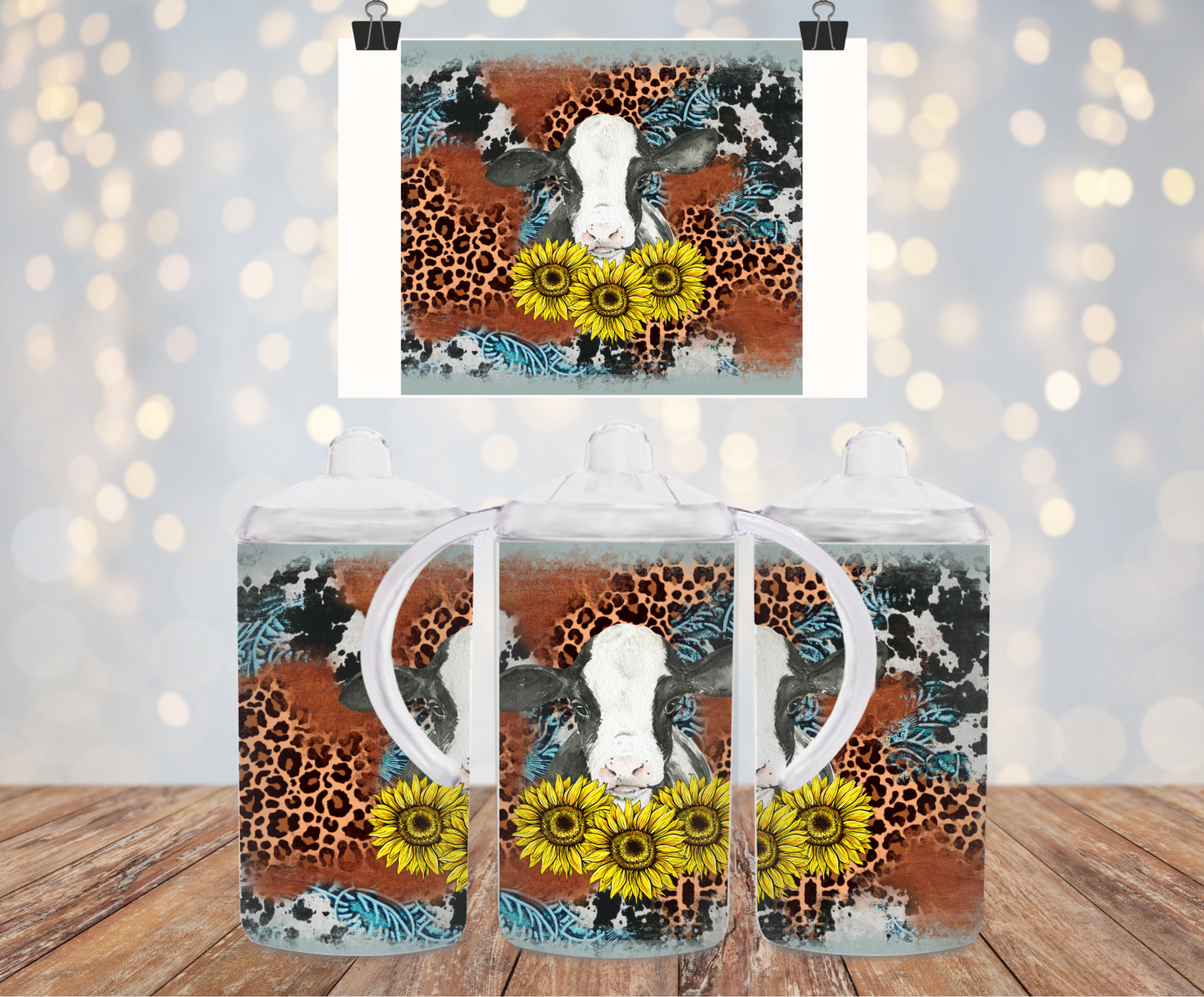 Cow / Floral / Animal Print Sippy Cup
