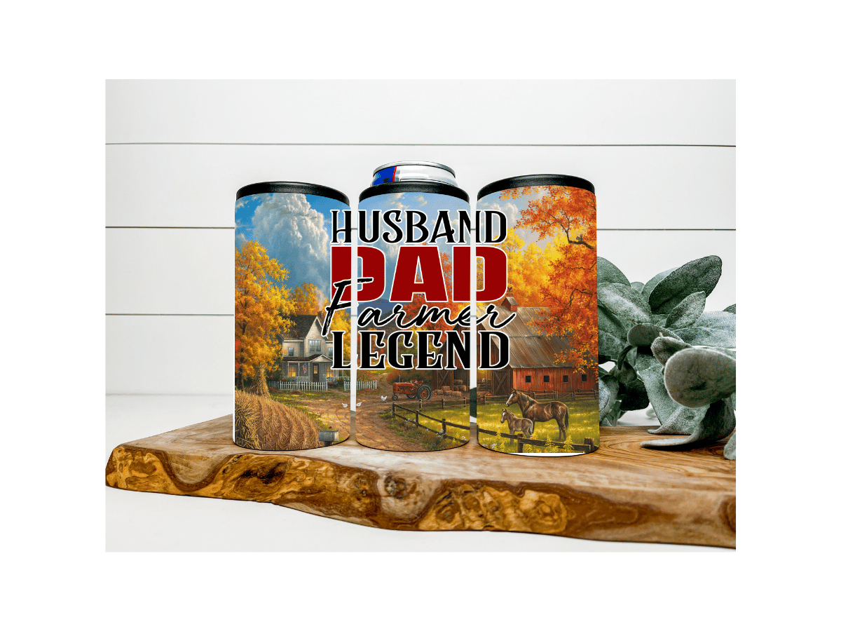 Husband,Dad,Farmer,Legend Can Cooler
