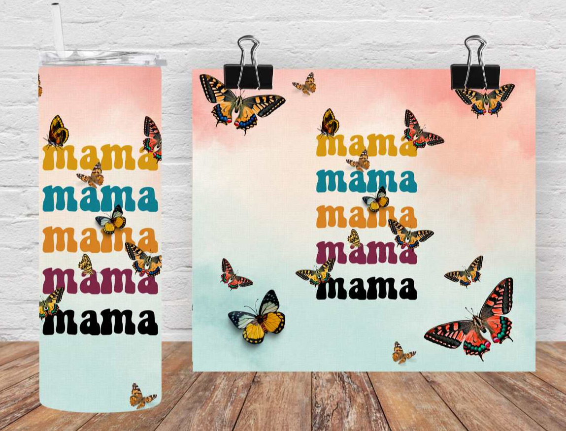 Mama and butterflies 20oz tumbler