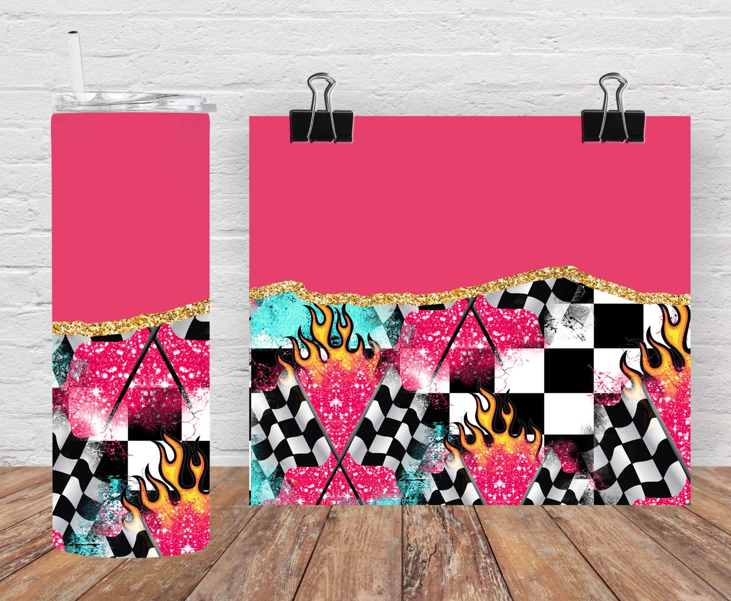 Pink Racing 20oz Tumbler