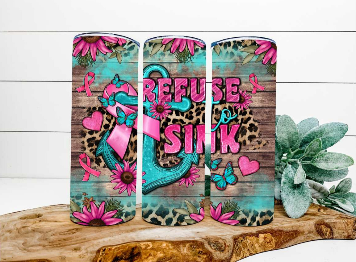 Refuse to Sink Breast Cancer 20oz Tumbler