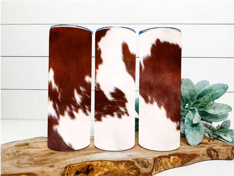 Brown Cow Print 20oz Tumbler