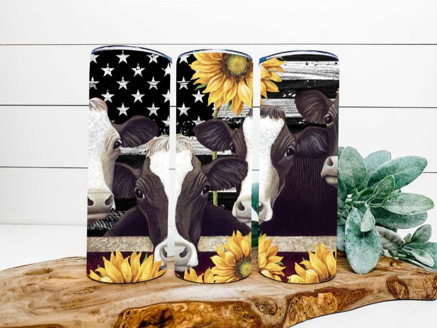 Cows and Flag 20oz Tumbler