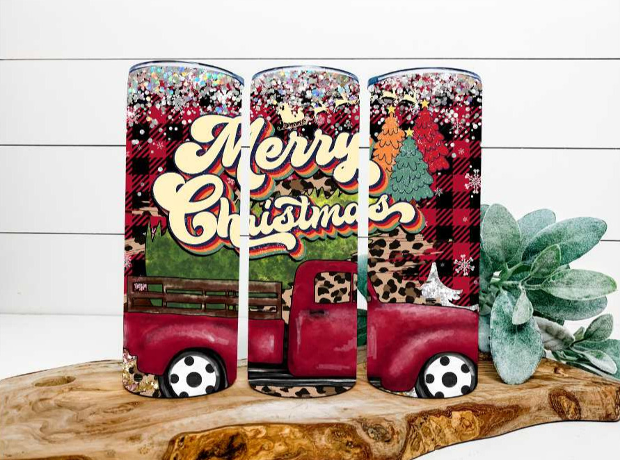 Merry Christmas Truck 20oz Tumbler