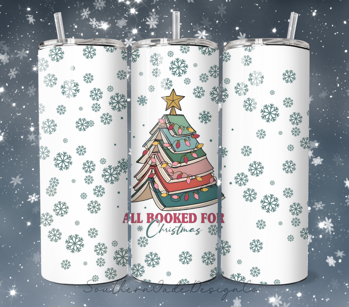 All Booked for Christmas Tumbler