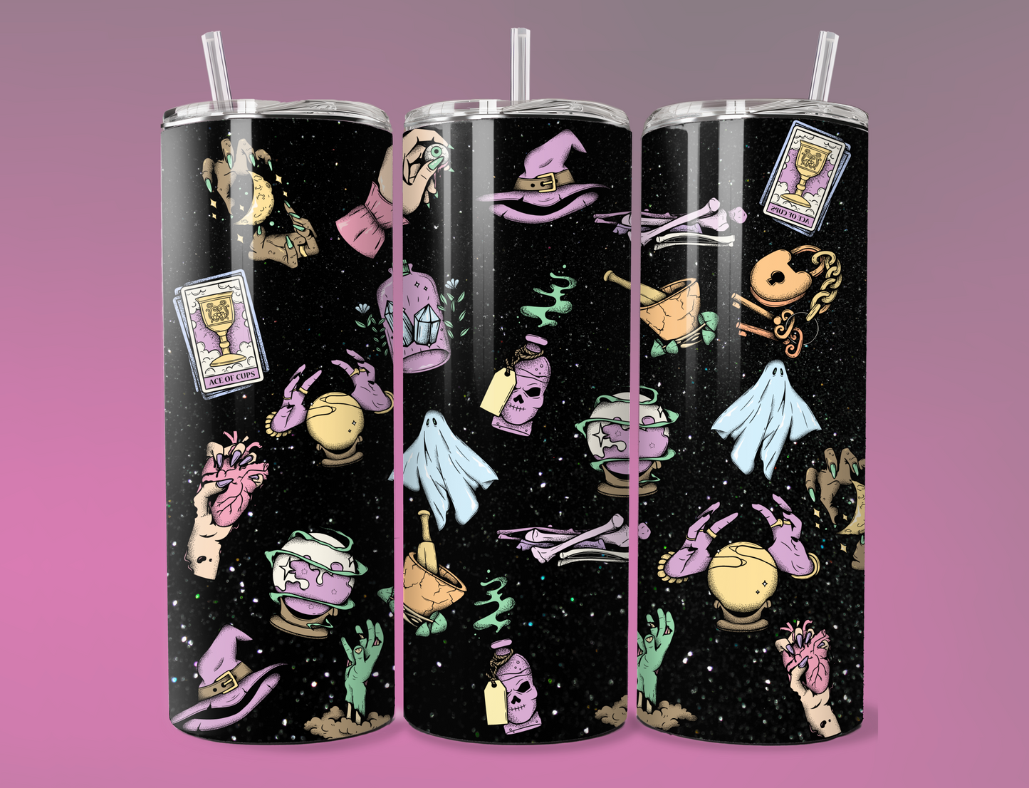 Pastel Spooky Collage Tumbler