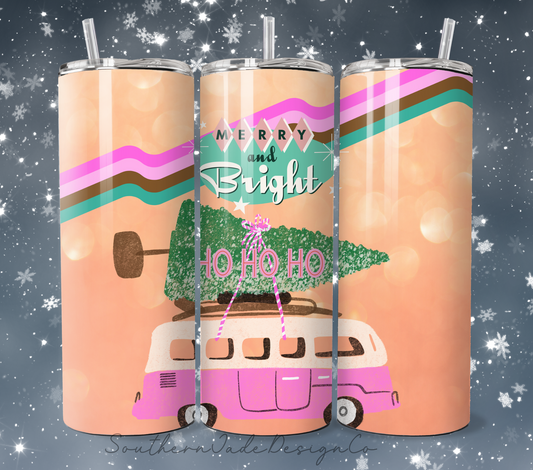 Merry and Bright Retro Tumbler