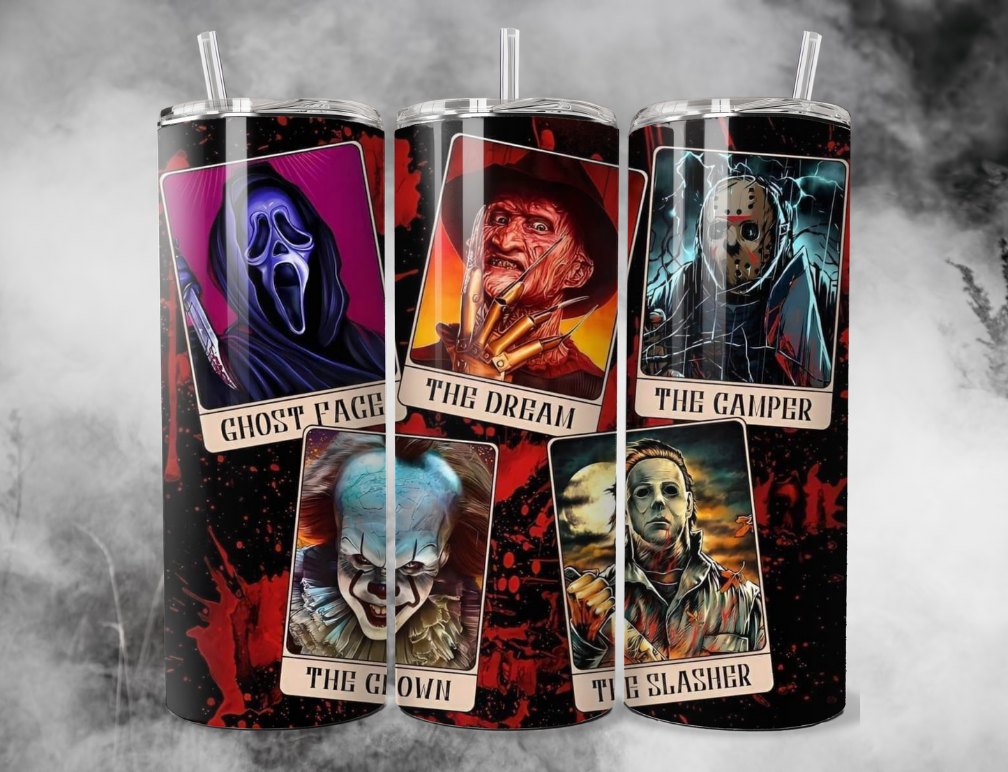 Horror Movie Tarot Card Tumbler