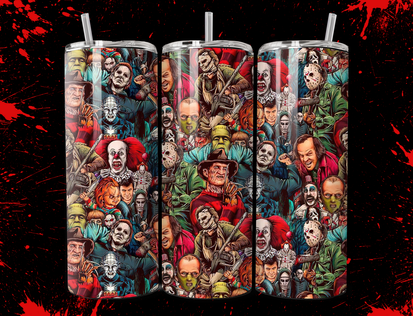 Horror Movie Collage Tumbler