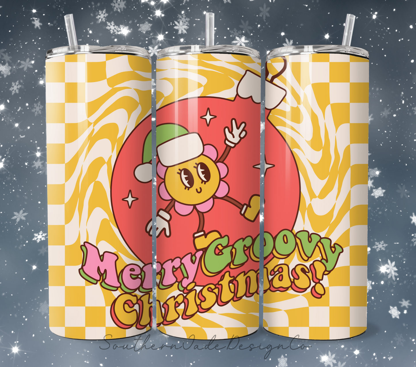 Merry Groovy Christmas Tumbler