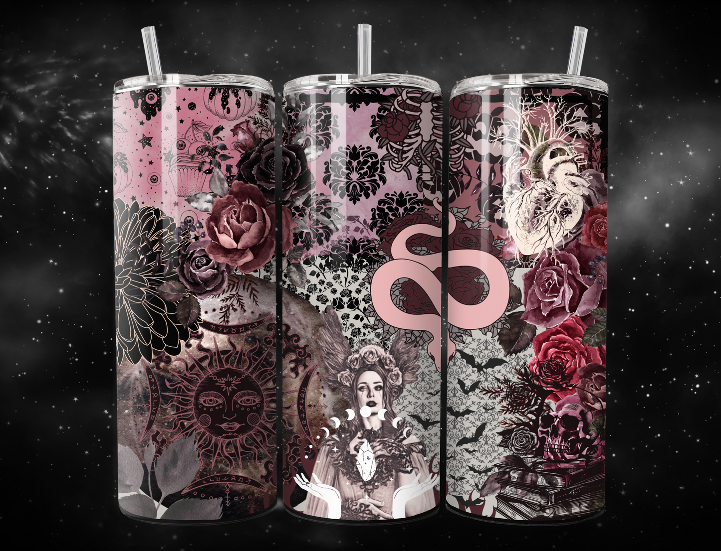 Dark Gothic Collage Tumbler