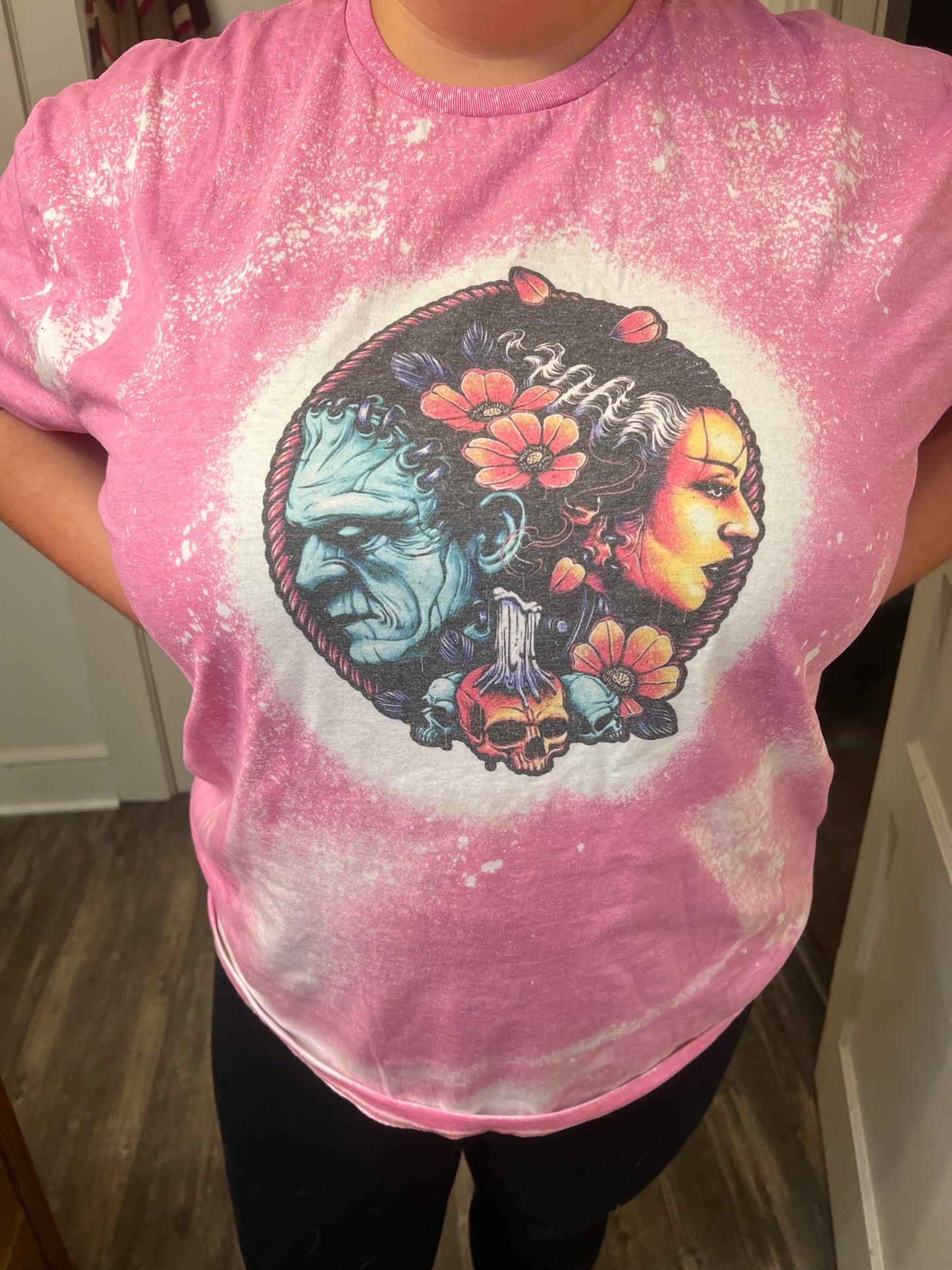 Frankenstein and Bride Bleached Shirt