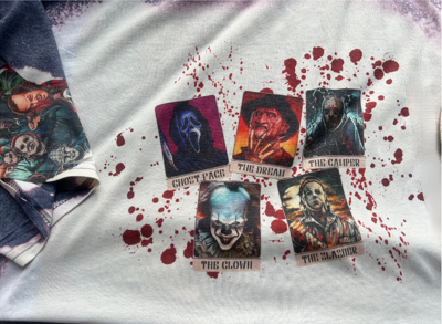 Horror Movie Icon Tarot Card Bleached Shirt