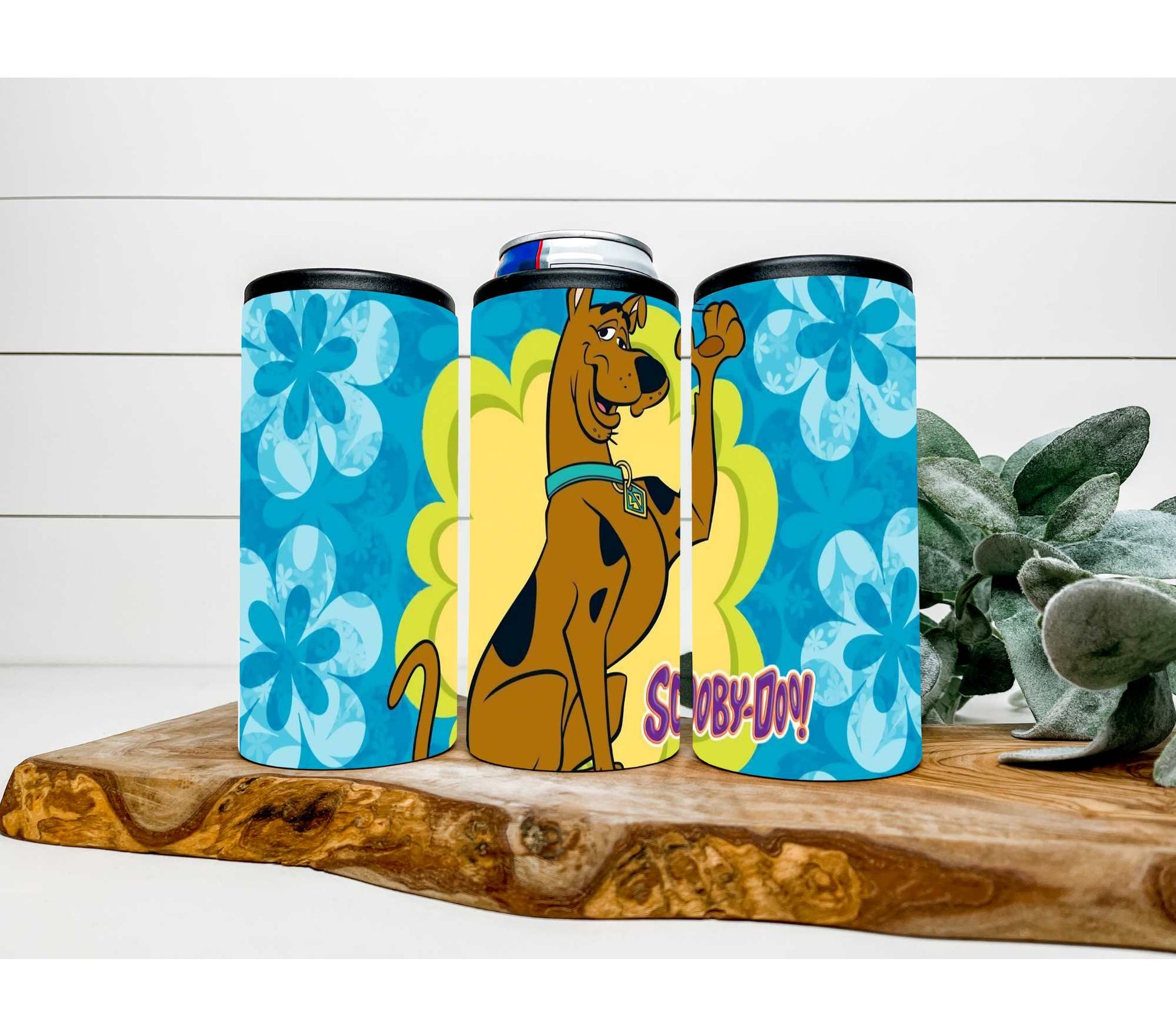 Teal Animal Print 4 in 1 Can Cooler and Tumbler