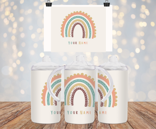 Customizable Name Boho Rainbow Sippy Cup