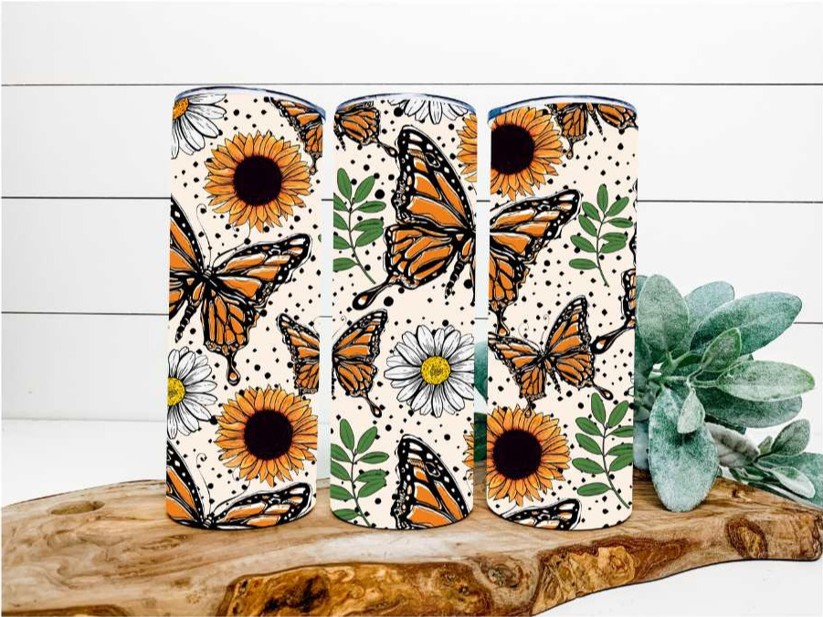 Butterflies and Sunflowers 20oz Tumbler