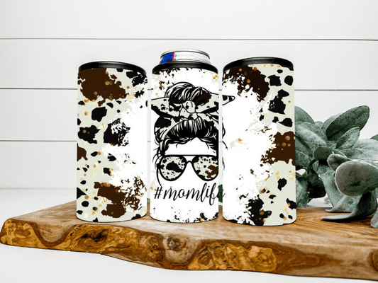 Mom Life Cow Can Cooler